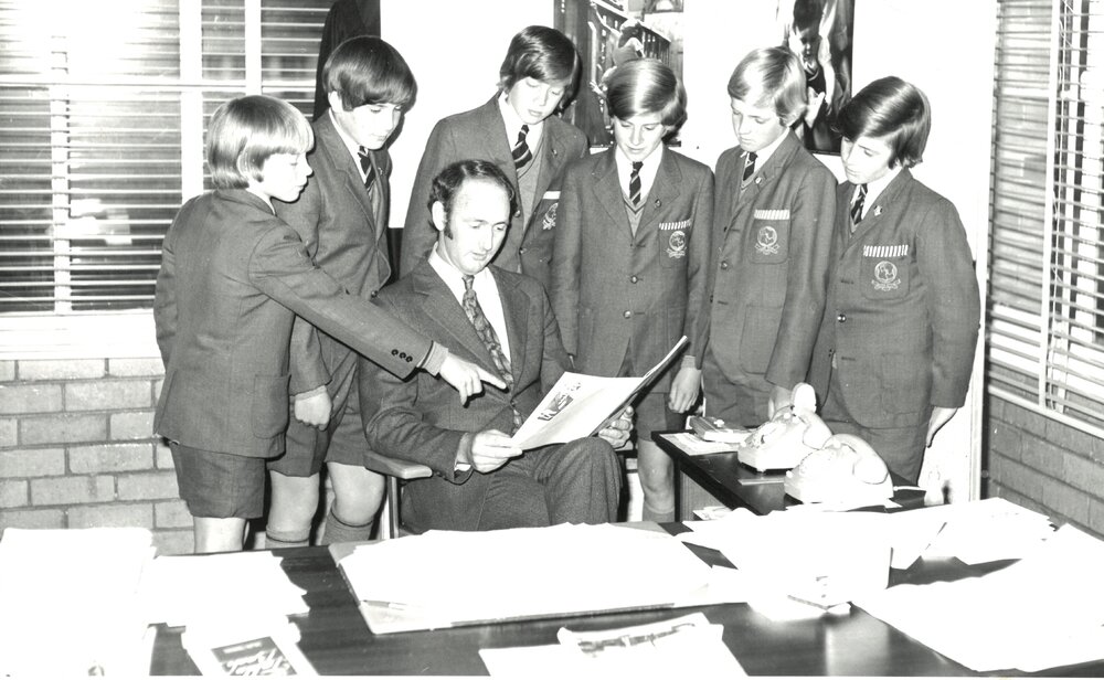 Mr. G. L. Miles and Senior Boys, 1973