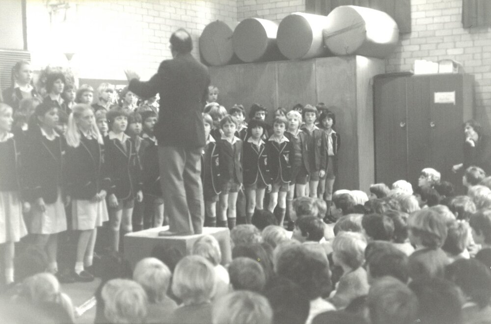 Junior School Choir visits the Prep School, 1981