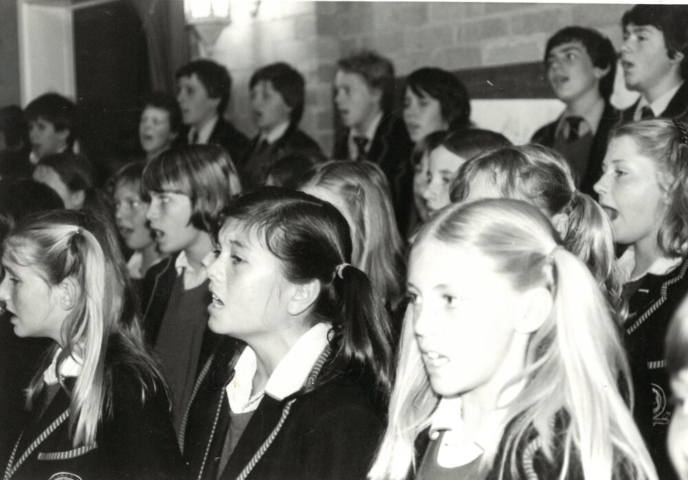 Junior School Choir visits the Prep School, 1981