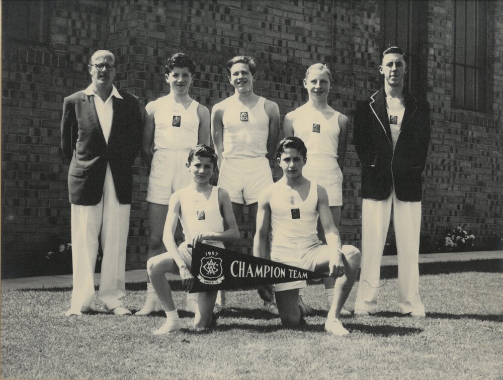 Under 16 gymnastics team, 1957