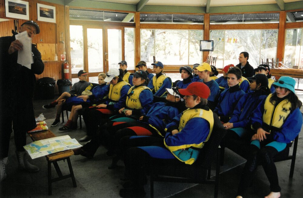 Sailing safety briefing at Camp Toonallook, 2003