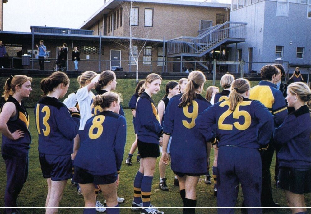 Girls' football on Sandell Oval, 1996