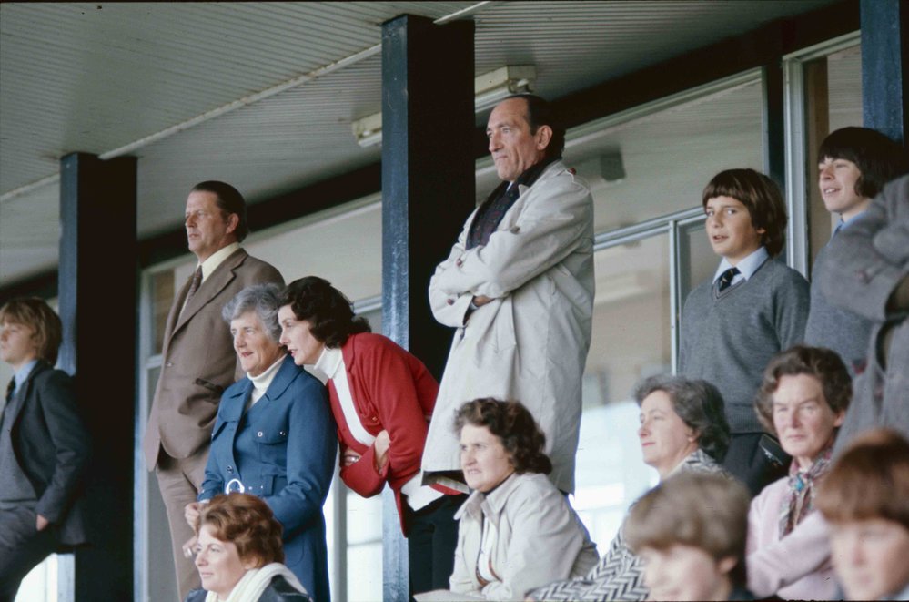 Spectators watching on from Gadsden Pavilion, 1974