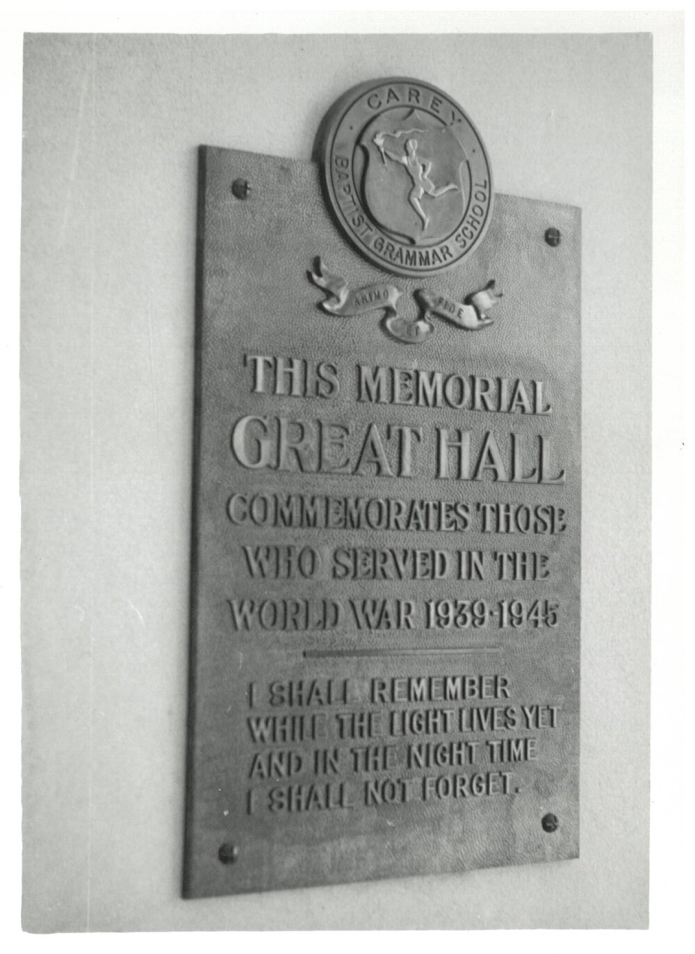MGH Porch of Remembrance plaque, 1955