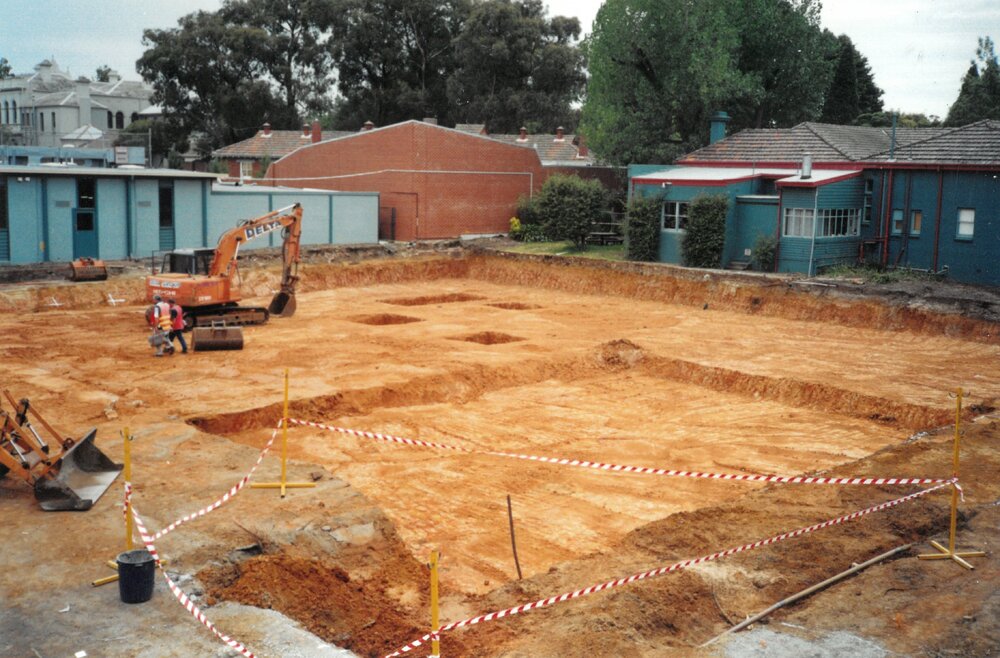 Preparation of the new Senior School building, 2001