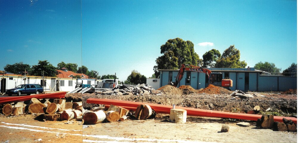 Preparation of the new Senior School building, 2001