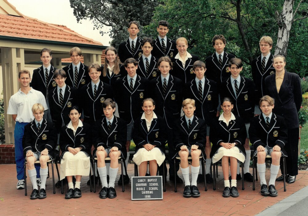 Middle School swimming, 1996