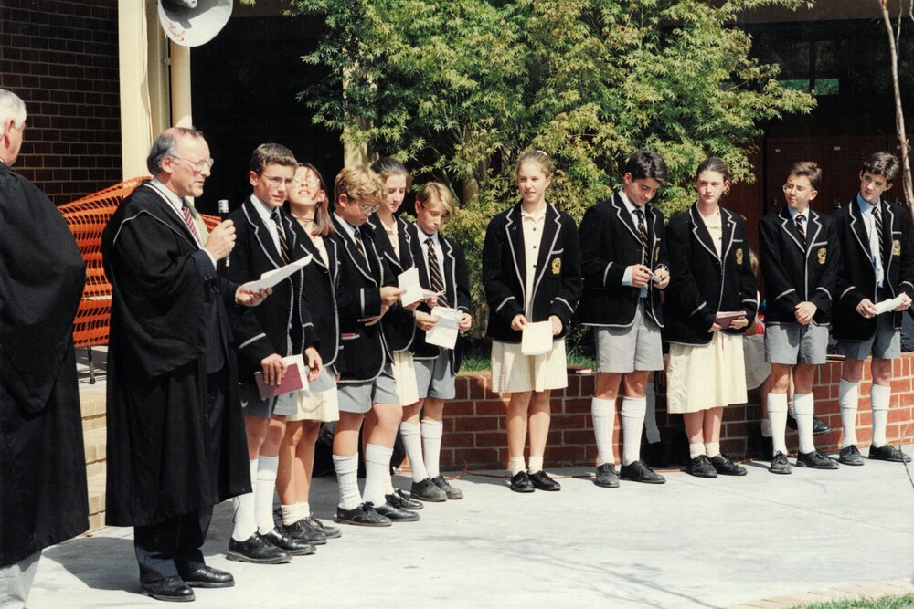Mr Keith Creed with Middle School leaders, 1996