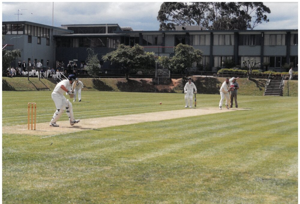 Merv Hughes bowling cricket Sandell Oval, 1999