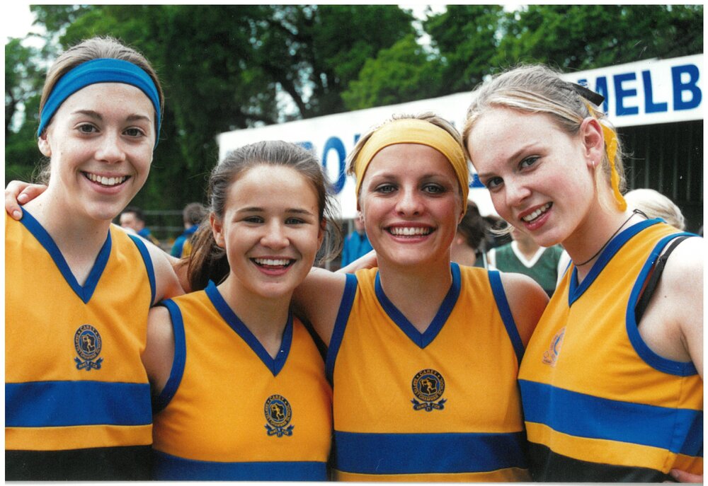 Students at athletics event, 2001