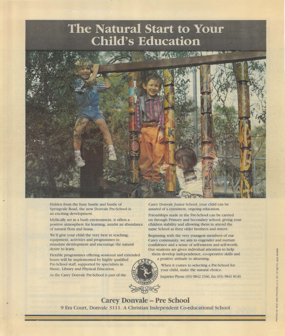 The natural start to your child's education, 1996