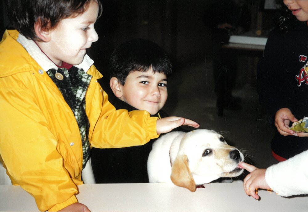 Lucy the Therapy Dog with Donvale Students, 2000