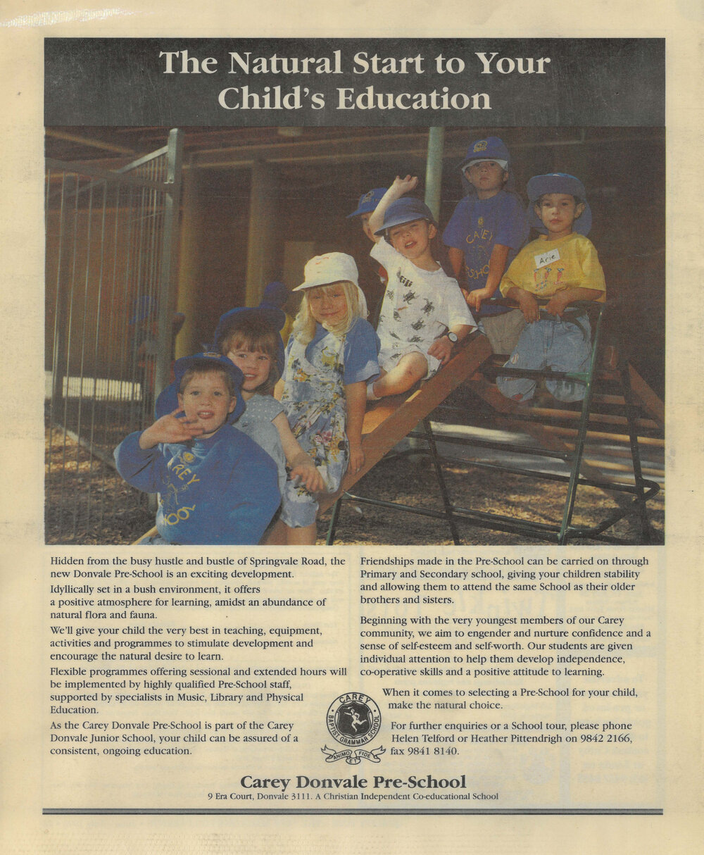 The natural start to your child's education, 1996
