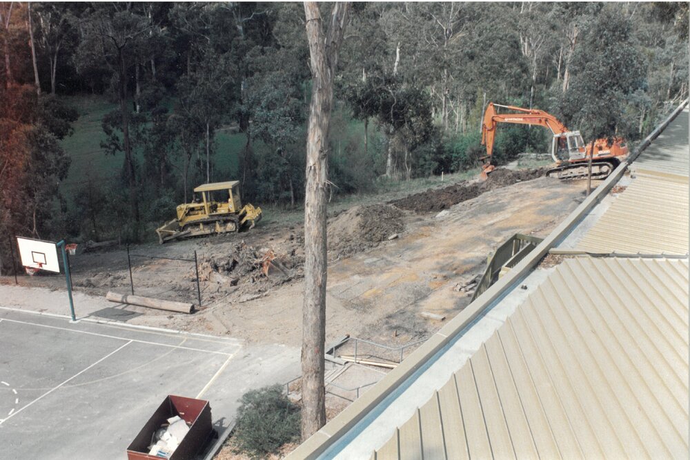 Construction works at Donvale, 1988