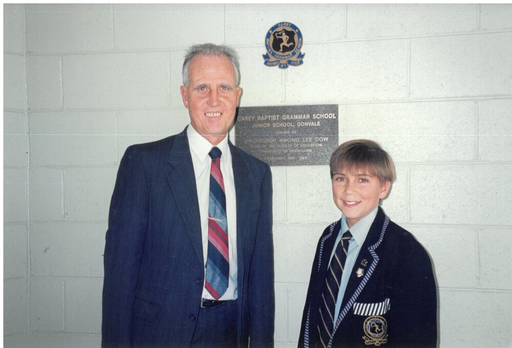 Don Brown with the 1992 School Captain, 1991
