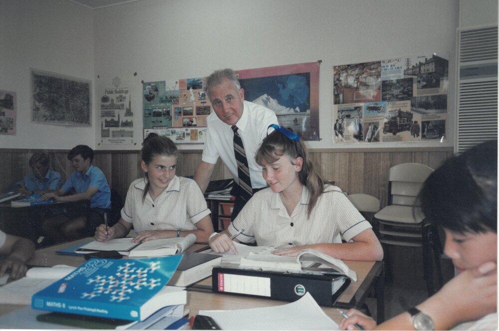 Don Brown with Year  7 students 1991