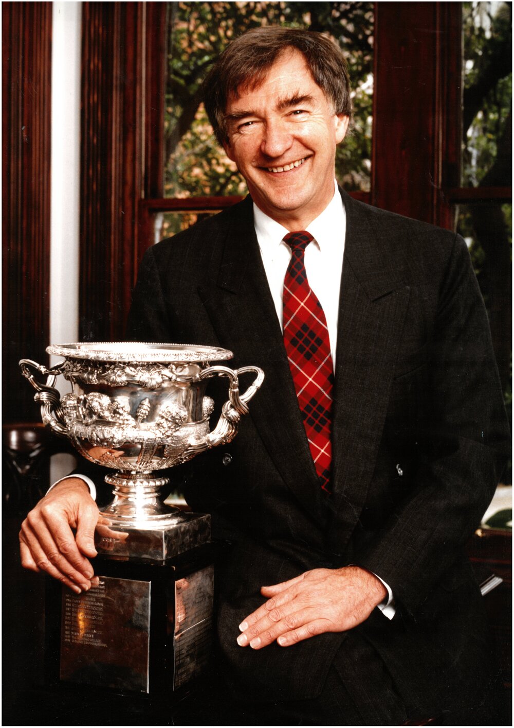 Dr Ross Millikan with the Fairbairn Challenge Cup, 1995