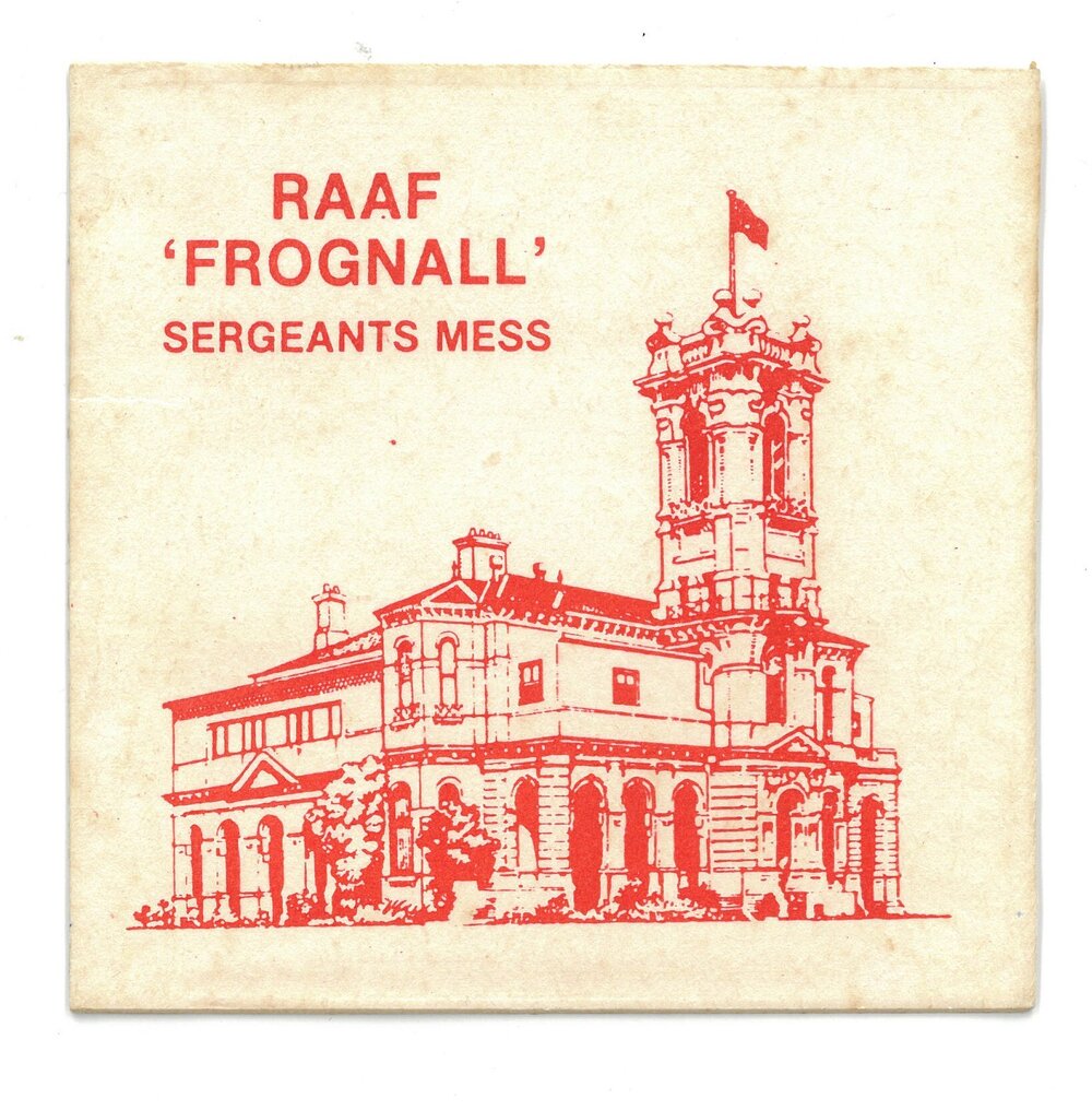 RAAF 'Frognall' Sergeants Mess drinks coaster, circa 1940s