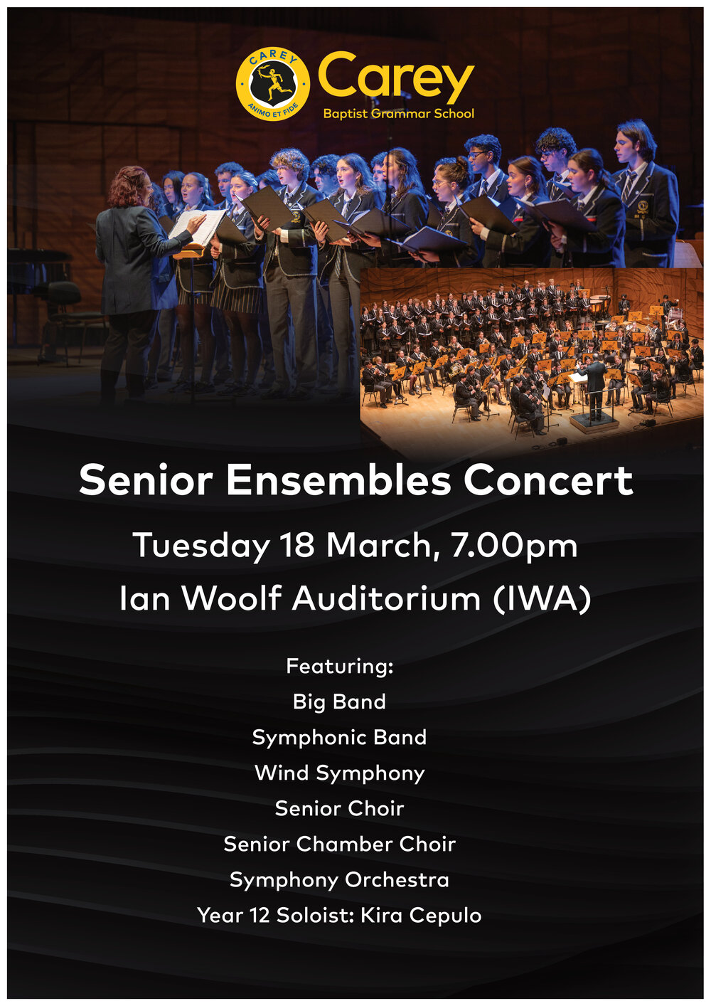 Senior Ensembles Concert poster, 2025