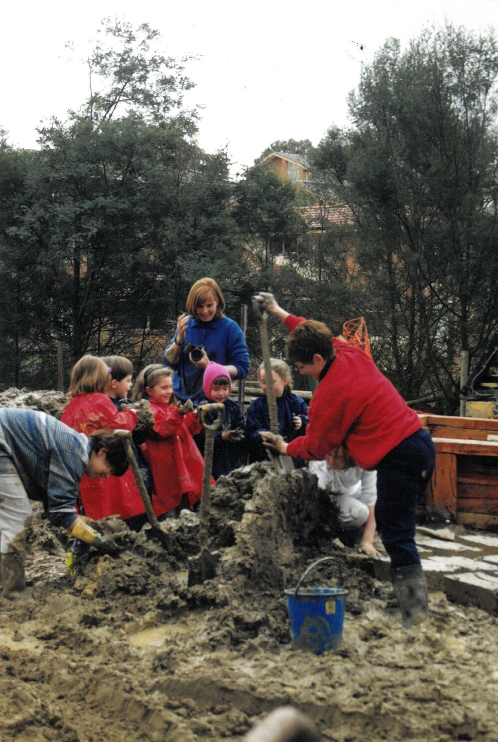 Creating mud brick castle, 1996