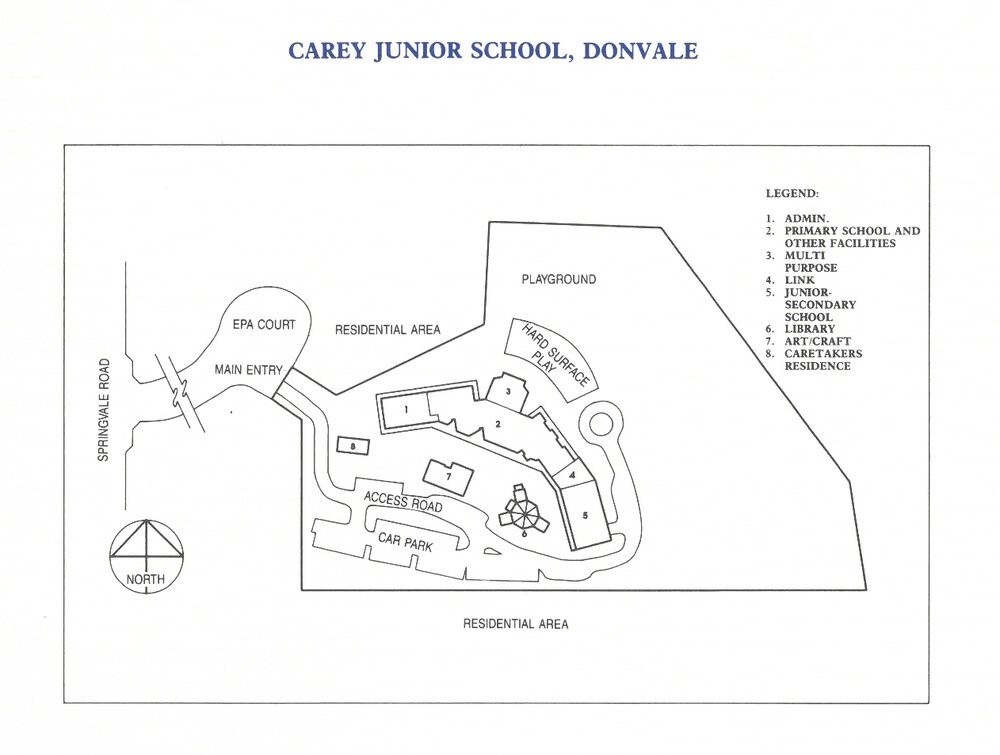 Donvale campus map, 1989