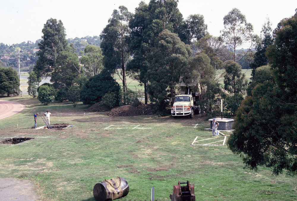 Construction of the Gerard Cramer Physical Education Centre, 1986