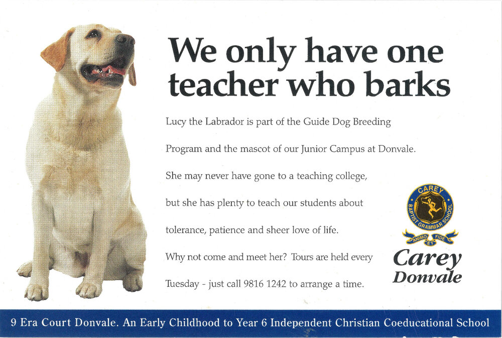 We only have one teacher who barks, 1998
