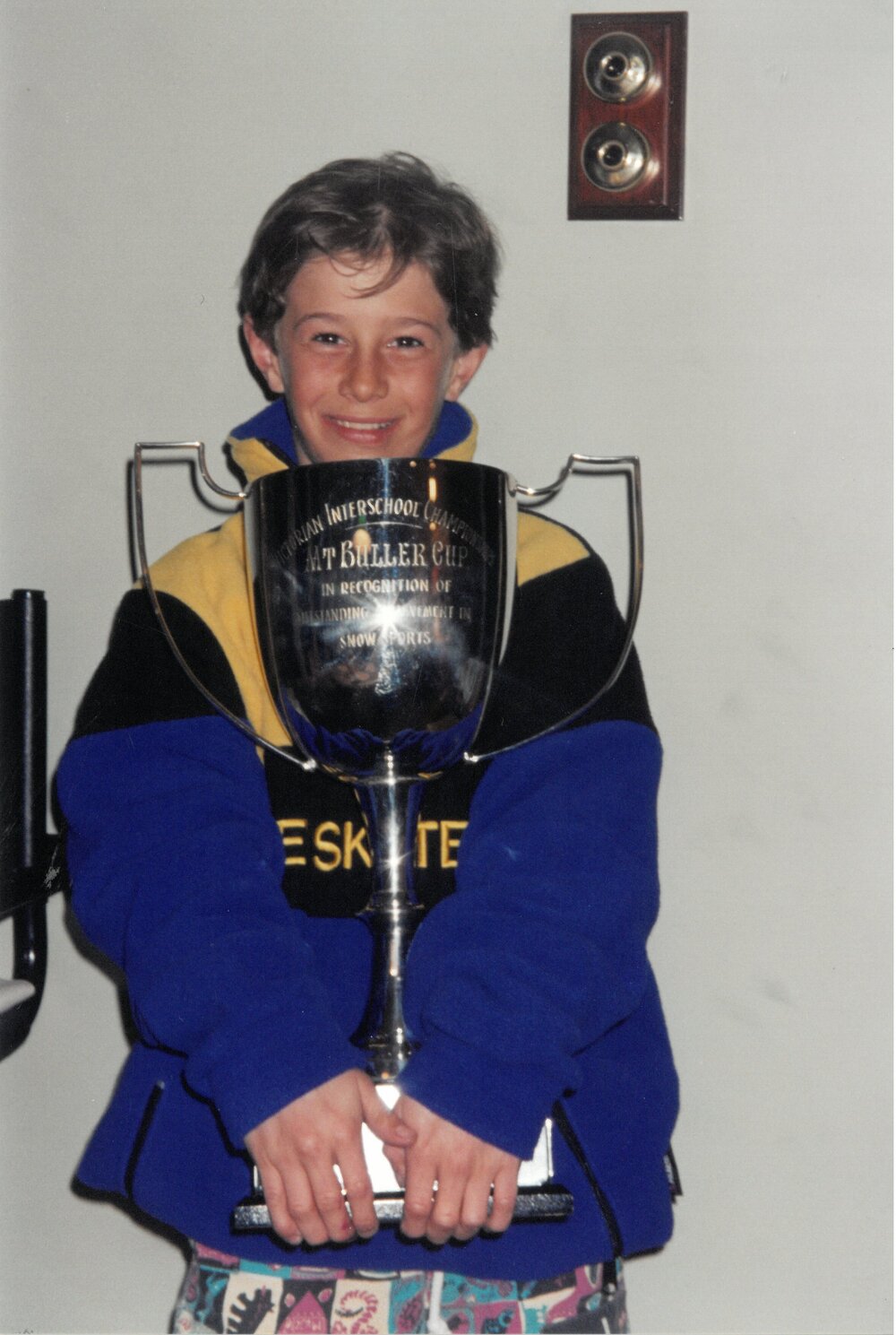 Tim Lane holding the Mount Buller Cup, 1997