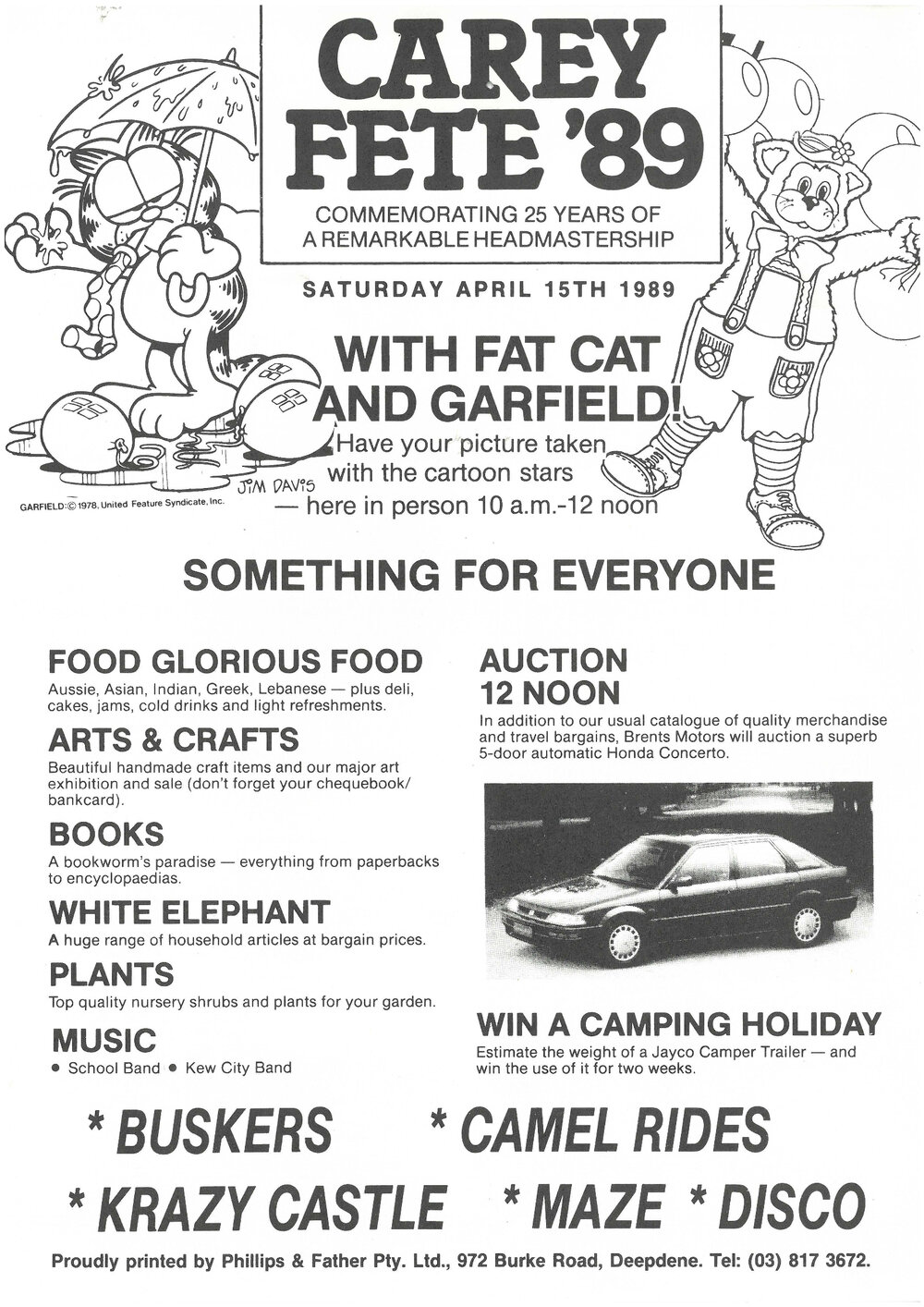 Carey Fete flyer, 1989