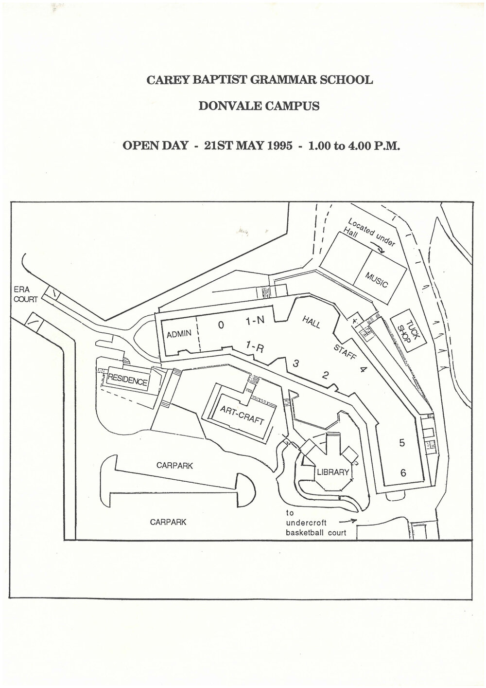 Donvale Open Day map, 1995