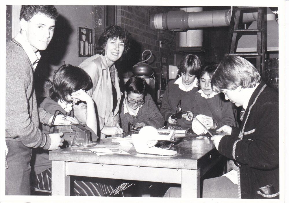 Design technology class, 1980s