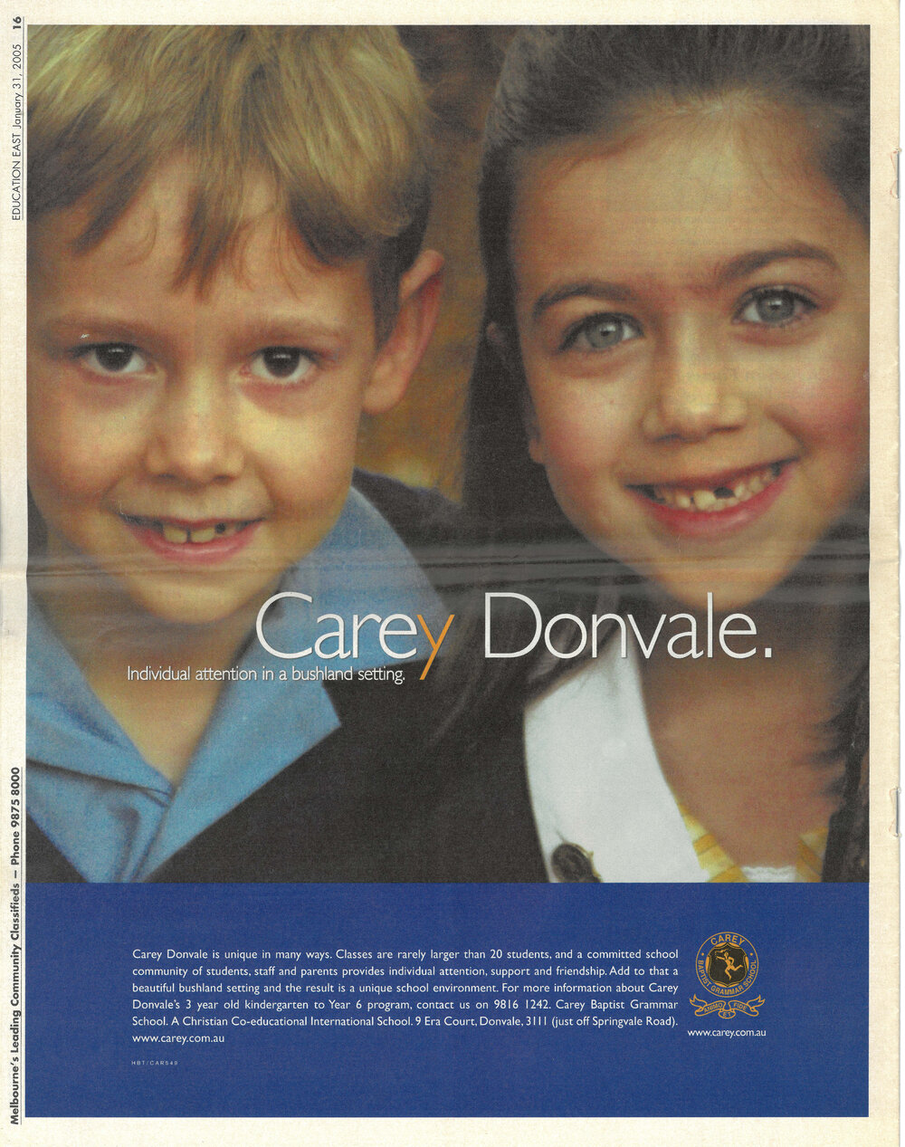 Carey Donvale individual attention in a bushland setting, 2005