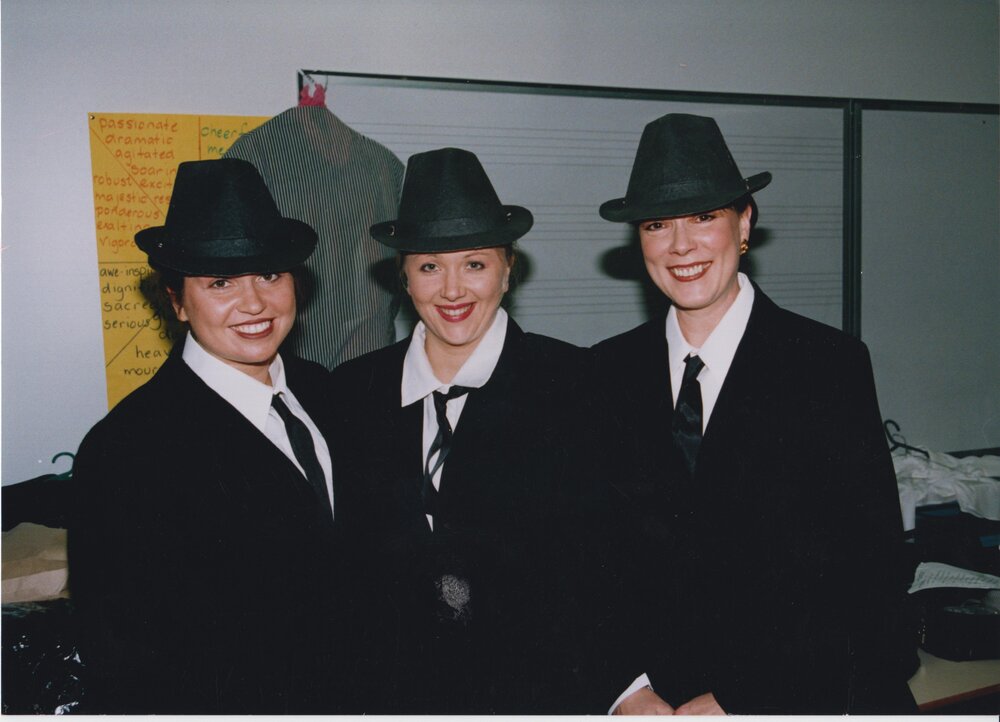 Donvale staff dressed up as The Blues Brothers, 1990s