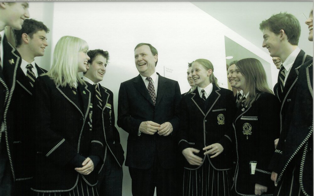 Federal Treasurer, The Hon. Mr Peter Costello MP with Political Studies students, 2002