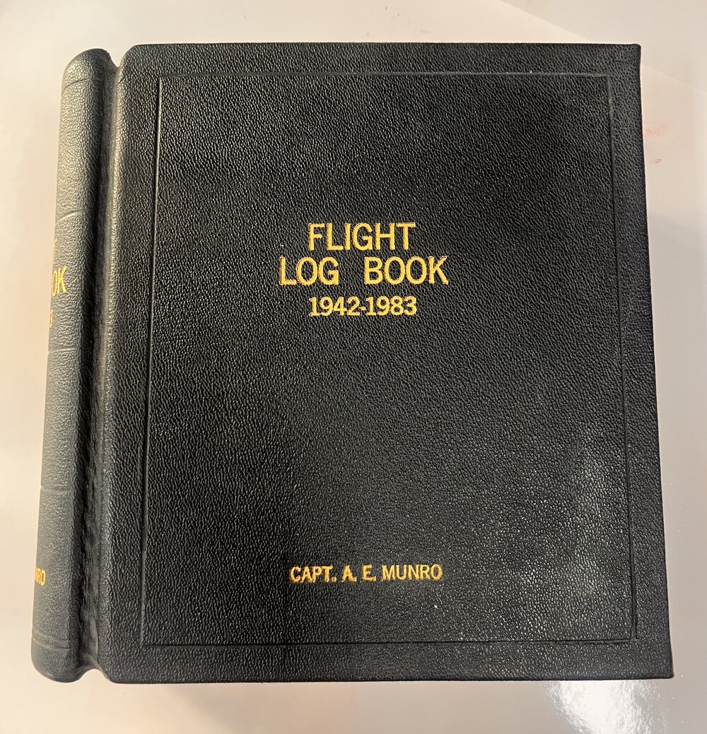 Captain A. E. (Ted) Munro's flight log book 1942-1983