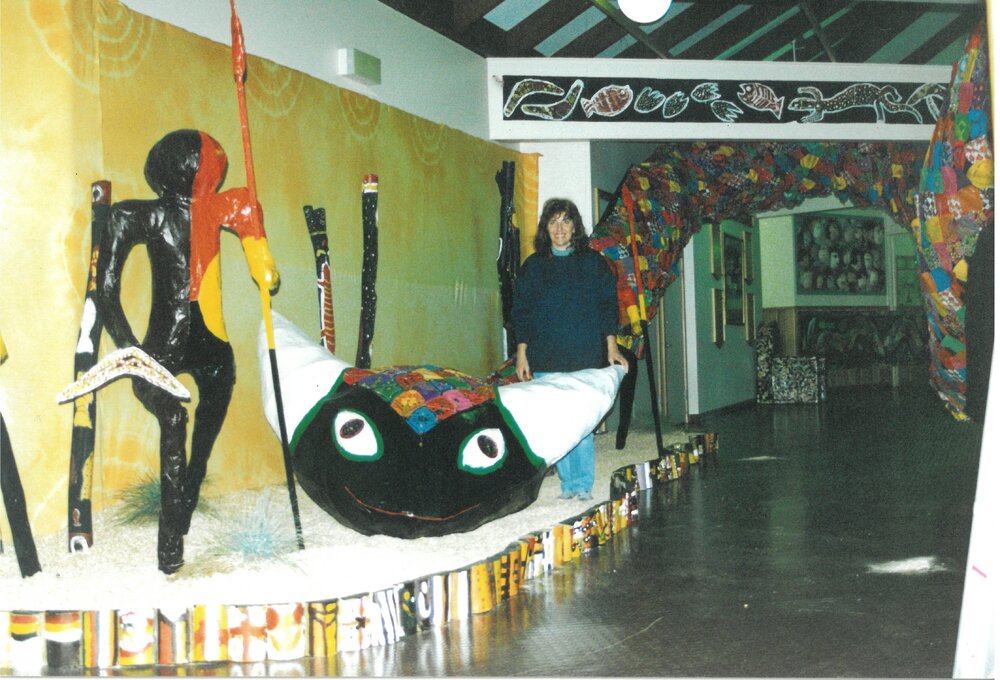 Giant rainbow serpent puppet, 1997