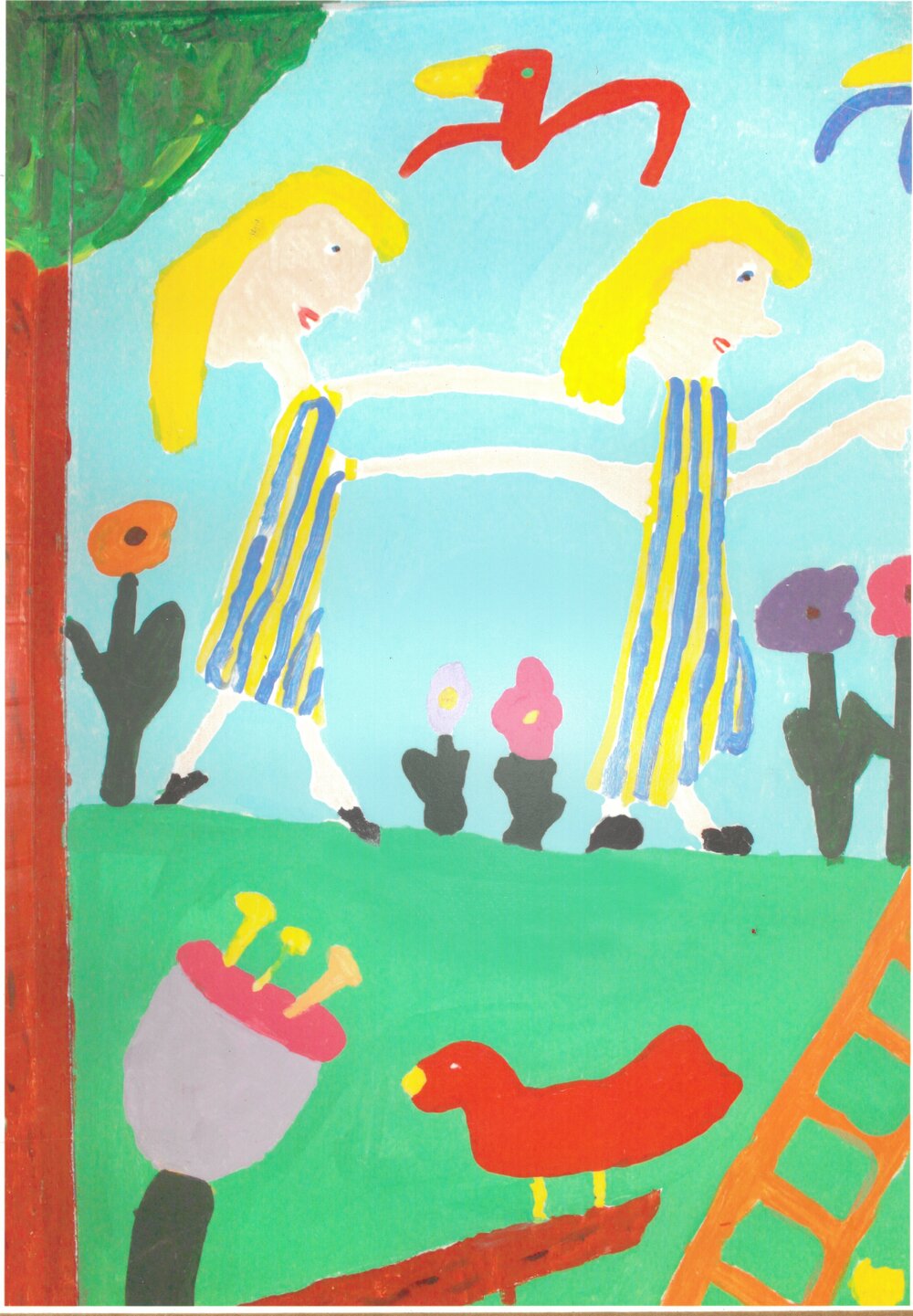 Section of large collaborative mural created by Donvale campus students, 1994