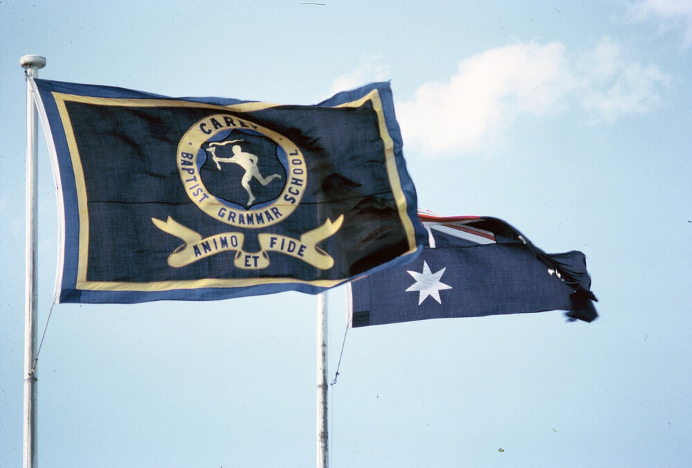 The school flag and Australian flag, 1965