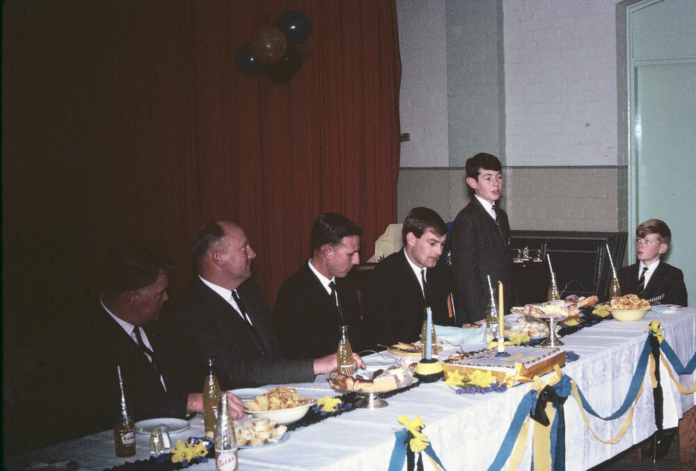 Football dinner, undefeated team, 1965
