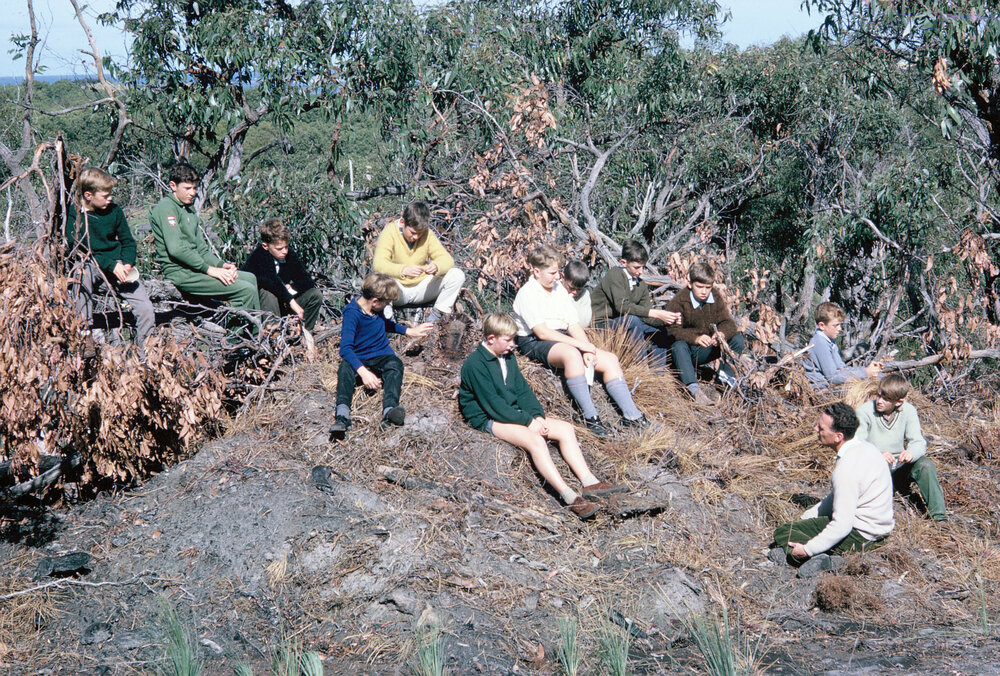 Steele House leaders at camp, 1965