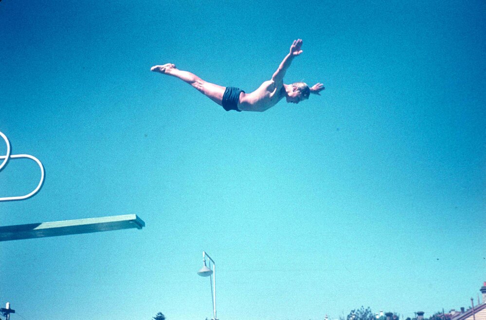 Diving at Kew Baths, 1958
