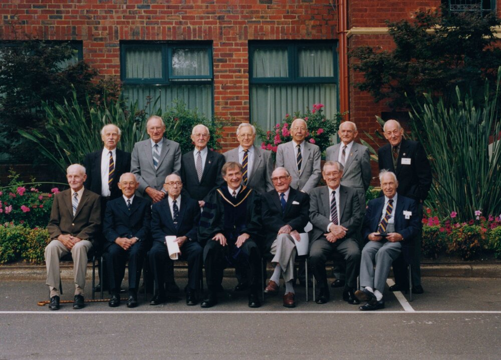 Ross Millikan with Foundation Scholars at 75th Anniversary celebrations, 1998