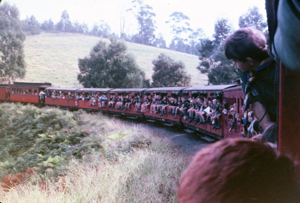 Cub outing - Puffing Billy - Term 3, 1969