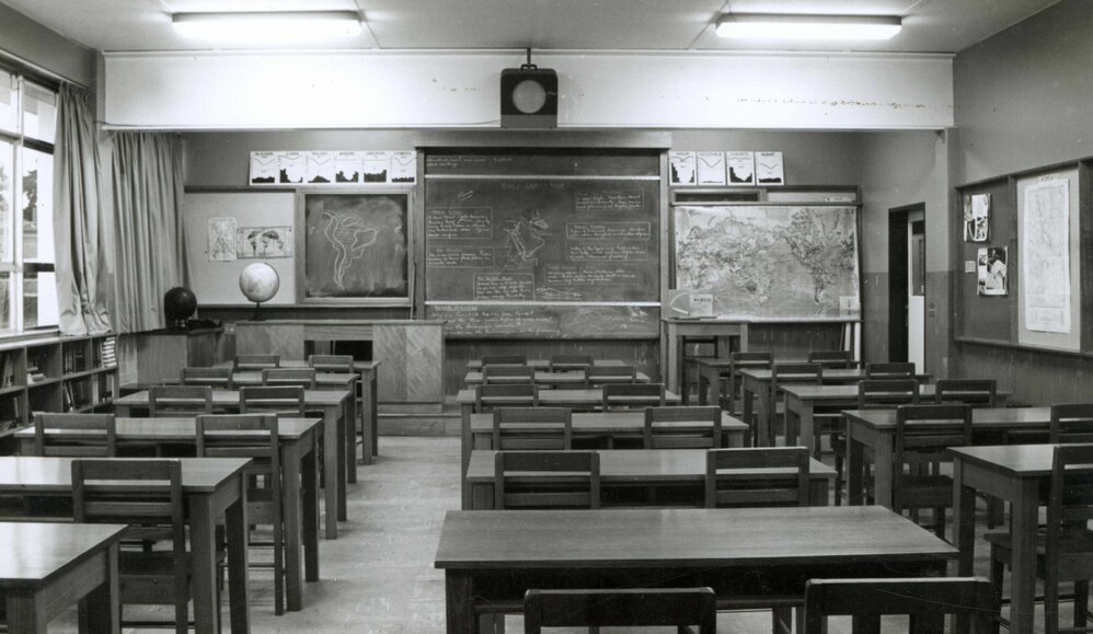 Interior view of new geography room, 1962