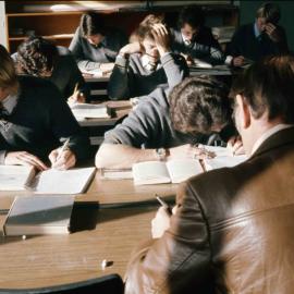 Senior students in class, 1974