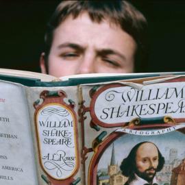 Senior School boy reading, 1974