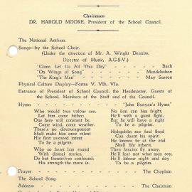 23rd Speech Night Programme, 1945