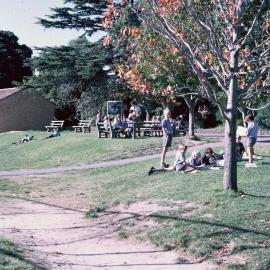 Along the Junior School bank, 1972