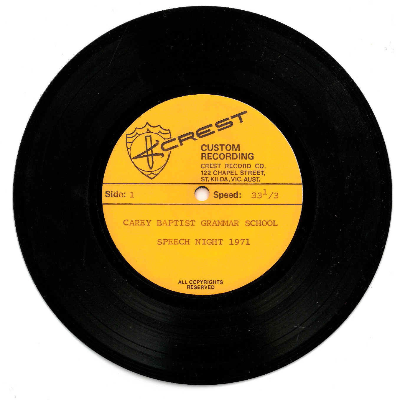 Speech Night, 1971 (Side 1)