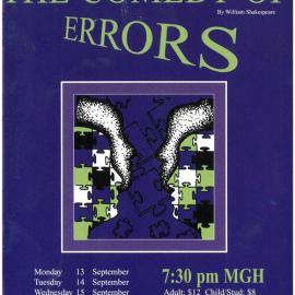 'The Comedy of Errors' Senior School Play programme, 1999